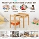 preview thumbnail 22 of 35, Multifunctional Kids Table and Chairs with Storage Space - 23" x 16" x 21.5"(L x W x H)