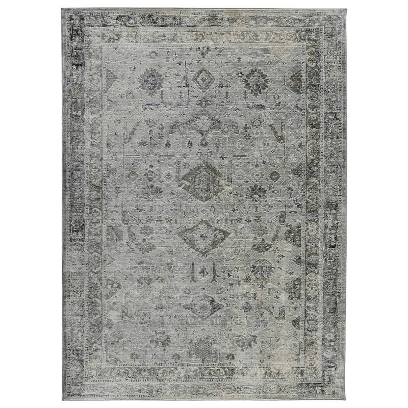 HomeRoots Medallion Transitional Runner Area Rug - 94.00 in. x 30.00 in. x 0.30 in.
