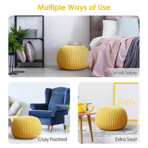 Costway Hand Knitted Pouf Floor Ottoman Footrest Seating 100 Cotton Overstock 28950621 Blue About 46% of these are stools & ottomans, 16% are living room sofas, and 2% are living room chairs. costway hand knitted pouf floor ottoman