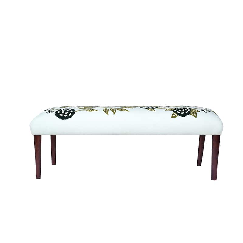 Nico Upholstered Accent Bench Indoor Entryway Bench by Sevita - 47" L x 16" W x 18" H