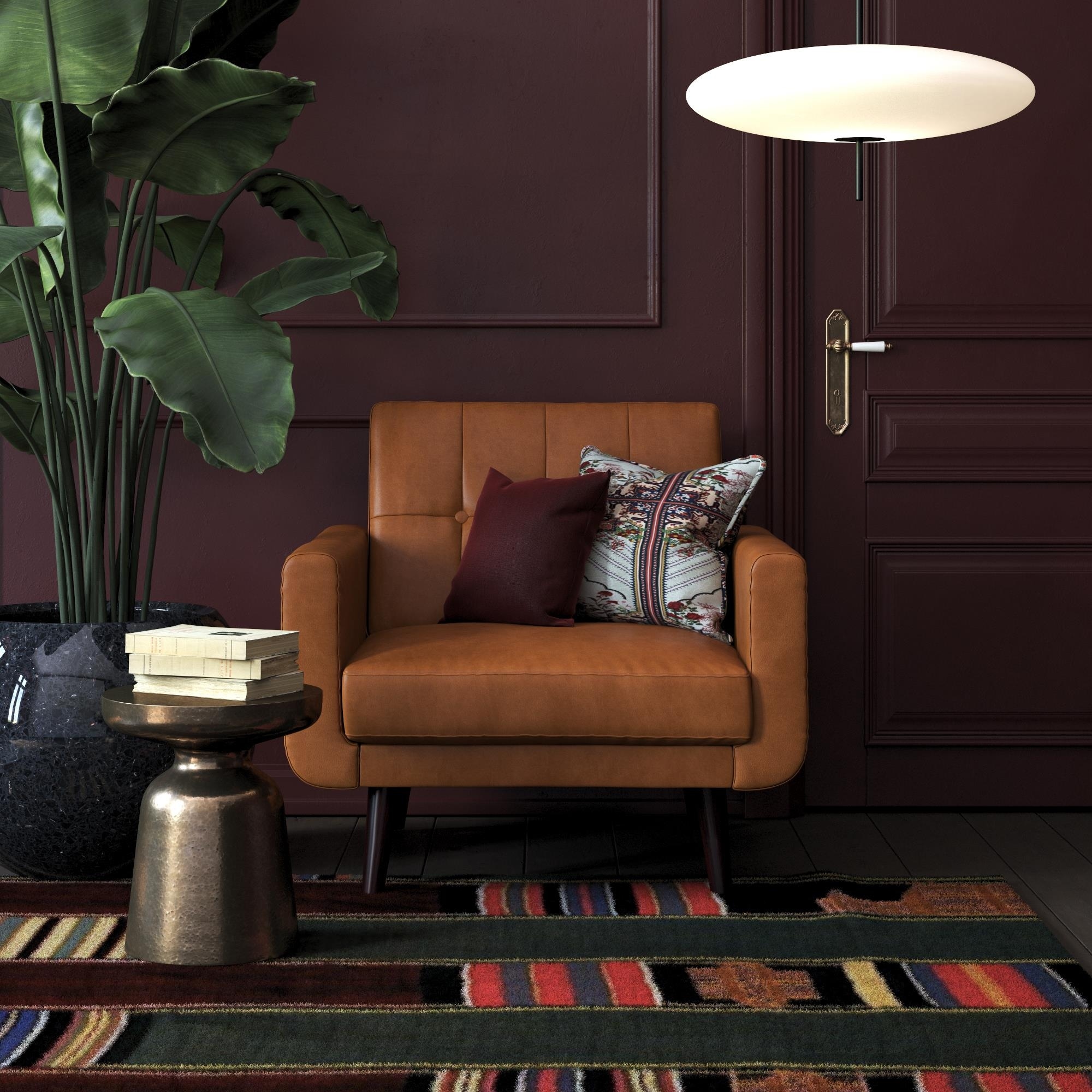 Avenue greene fania faux shop leather modern chair