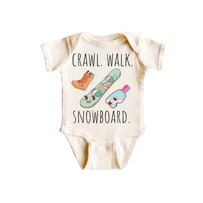Snowboard Boho Retro - Baby Boy Girl Clothes Infant Bodysuit Funny Cute Newborn