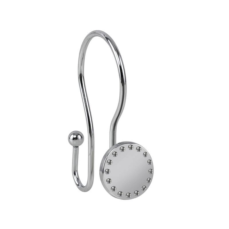 Utopia Alley Shower Hooks, Double Shower Curtain Hooks for Bathroom, Crystal Design, Set of 12