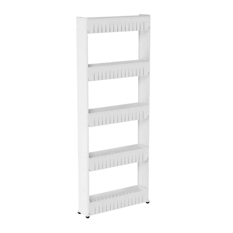 Slim Rolling Storage Cart - Utility Cart with Wheels by Lavish Home (White)