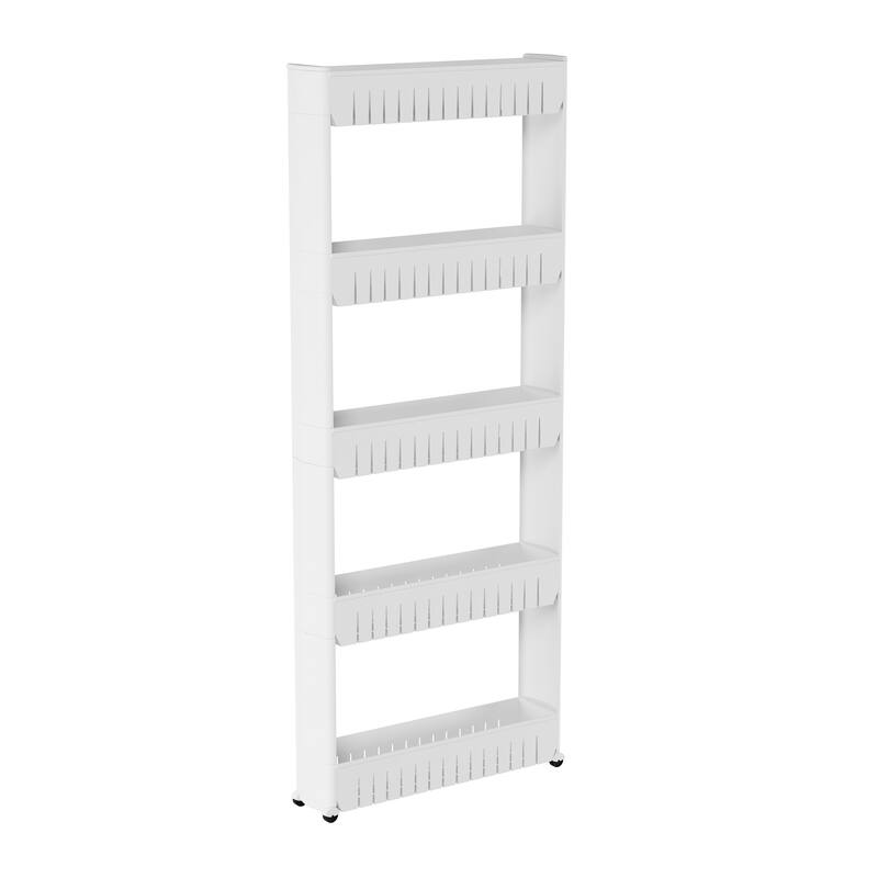 Slim Rolling Storage Cart - Utility Cart with Wheels by Lavish Home (White) - 21.5 x 5 x 52 - White