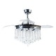 preview thumbnail 10 of 8, Silver Orchid Shearer 42-inch Chrome ABS 3-blade Crystal Ceiling Fan Chandelier with Remote