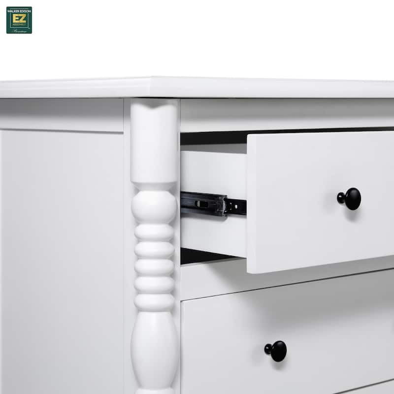 Walker Edison Easy Assembly 6-Drawer Dresser with Wood-Turning Details