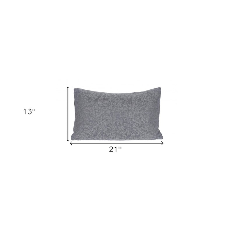 HomeRoots 13" X 21" Gray Polyester Zippered Pillow