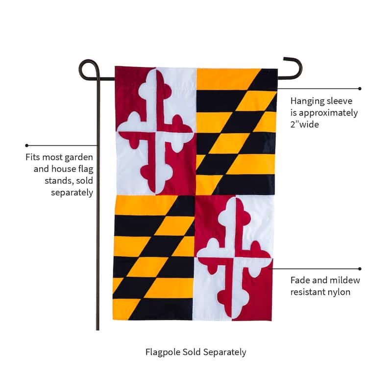 12.5 in. x 18 in. Maryland State Flag Garden Applique Flag