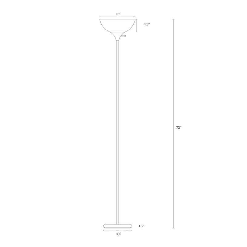 Brightech Sky Dome 72 in. Industrial 3-Way Dimming LED Floor Lamp with White Plastic Bowl Shade
