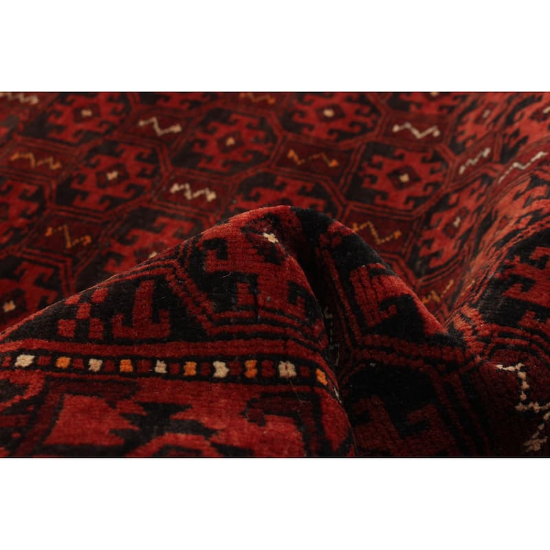 ECARPETGALLERY Hand-knotted Baluch Red Wool Rug - 2'10 x 6'2