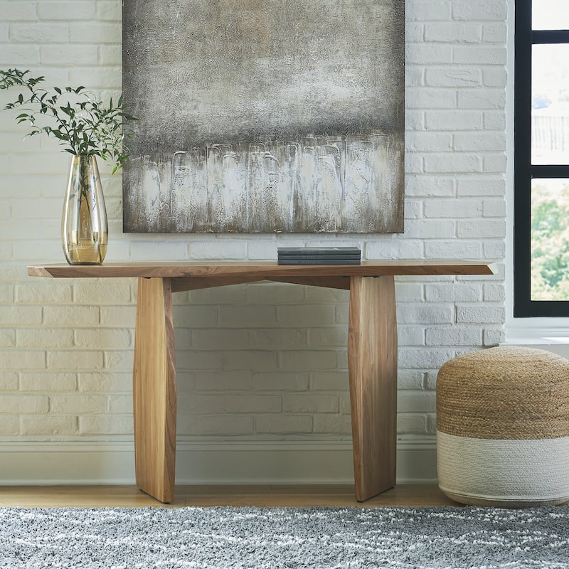 Signature Design by Ashley Holward Brown Console Sofa Table - 64" W x 18.5" D x 32" H
