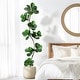 preview thumbnail 7 of 16, Artificial Fiddle Leaf Fig Tree - 5/6/7FT Fake Plant with Black Planter for Indoor Outdoor Green_7FT - Green_7FT