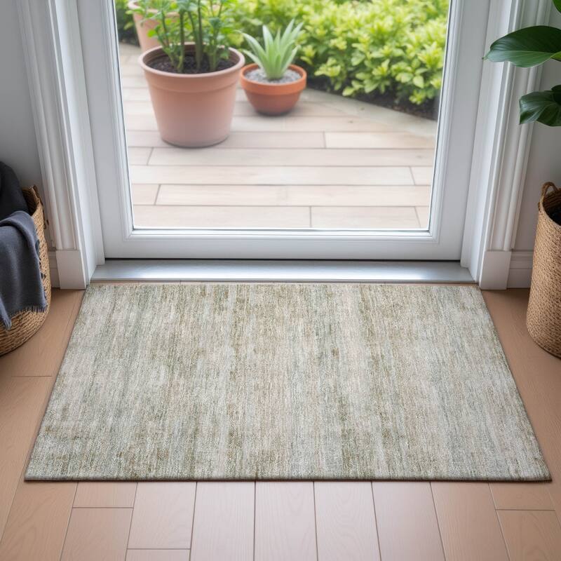Machine Washable Indoor/Outdoor Watercolor Ombre Chantille Rug