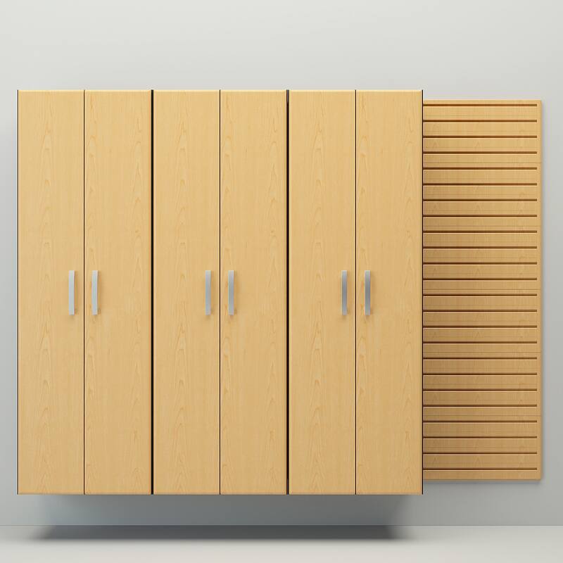4 Piece Slatwall Panel, Cabinet Storage Set