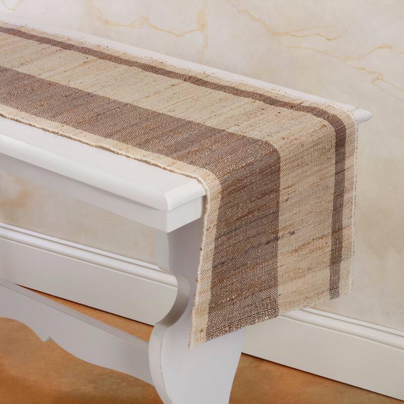 Artisan-Made Banana Fiber Table Runner | Handmade | Fairtrade | Upcycled | Nature-Inspired Decor by Sustainable Threads -  Nature-Inspired Decor by Sustainable Threads - 72"x13"|Sea Salt