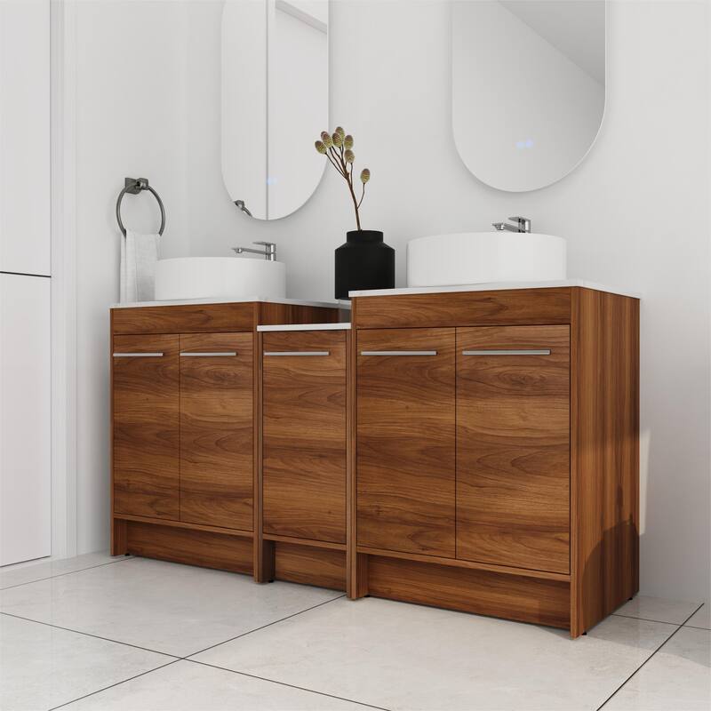 ARTCHIRLY 24/36/48/60 Inch Bathroom Vanity with Sink, Freestanding Bathroom Vanity with Soft Close Door and Shelf