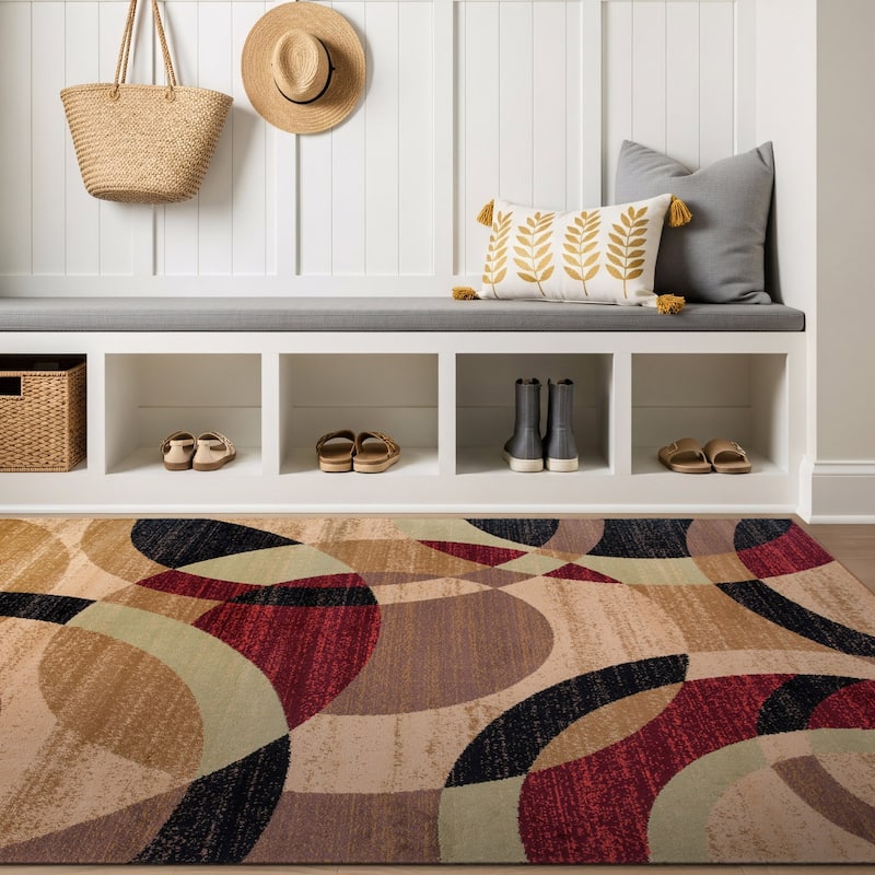 World Rug Gallery Geometric Circles Area Rug