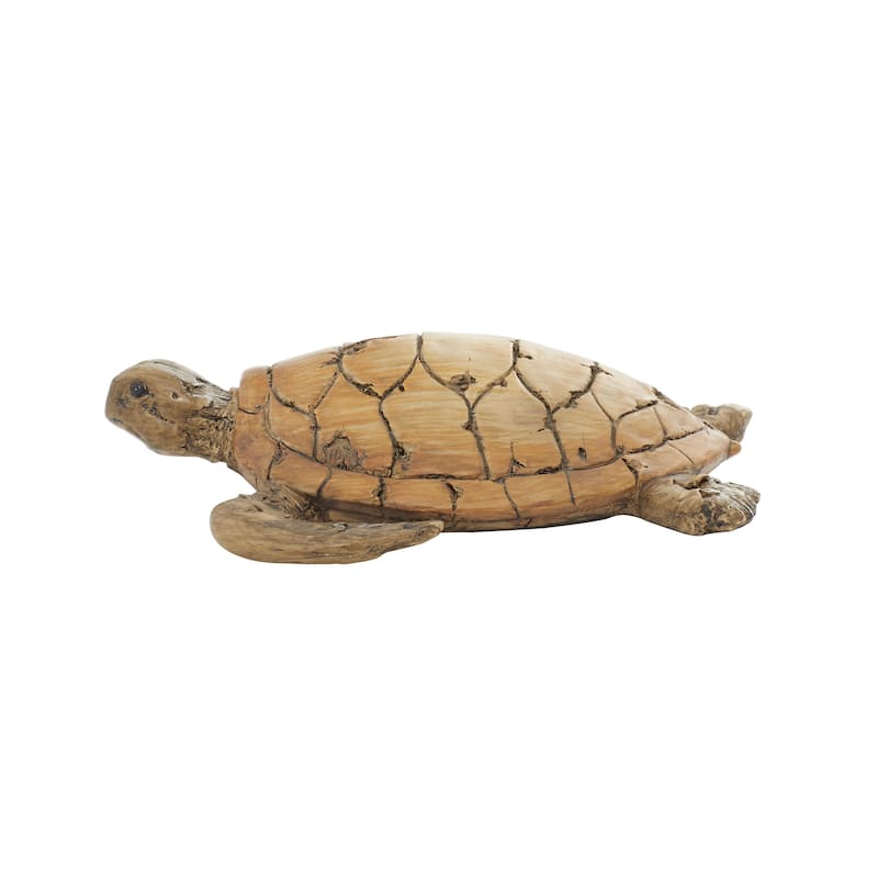 Polystone Turtle Decorative Sculpture - Brown - Roche River Decor
