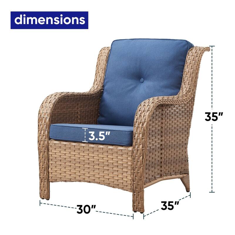 Gymojoy Wicker Patio Club Chairs with Olefin Weather-Resistant Cushions