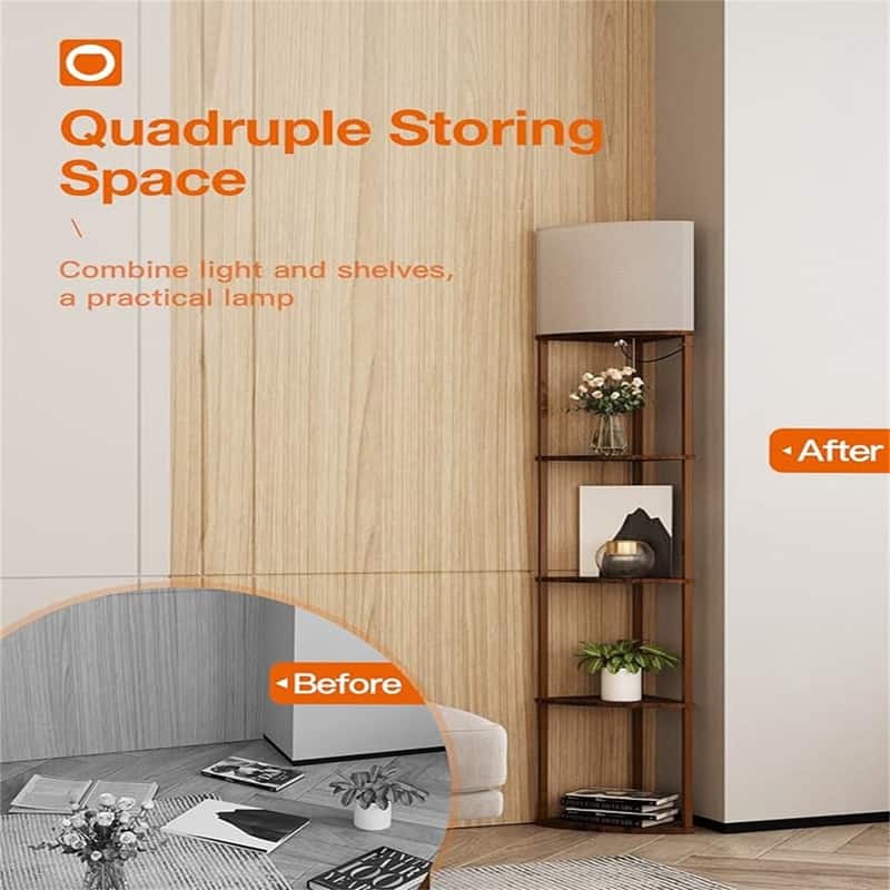 Shelf Floor Lamp - 12"D x 12"W x 70"H