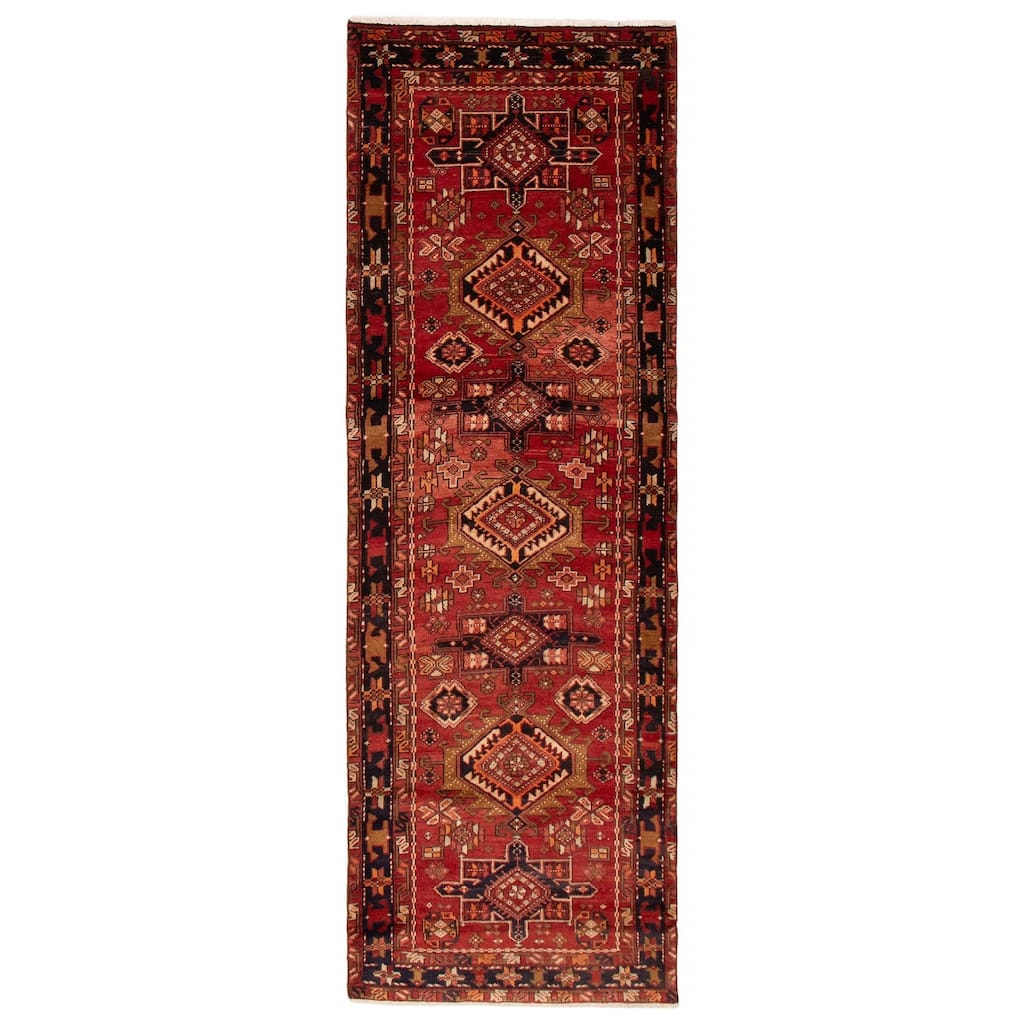 ECARPETGALLERY Hand-knotted Konya Anatolian Red Wool Rug - 3'6 x 10'5
