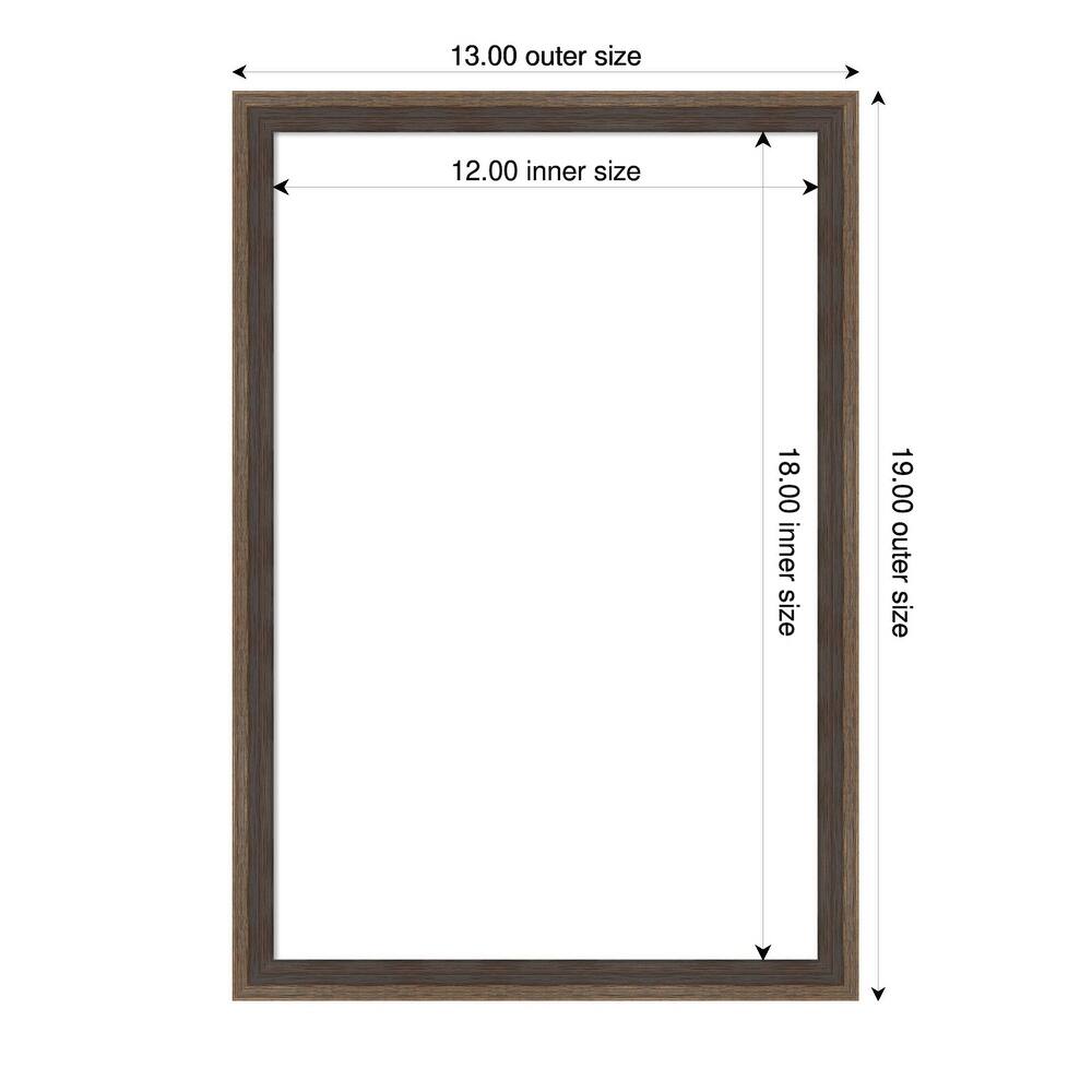 Amanti Art Hardwood Wedge Mocha Framed Dry Erase Magnetic Board