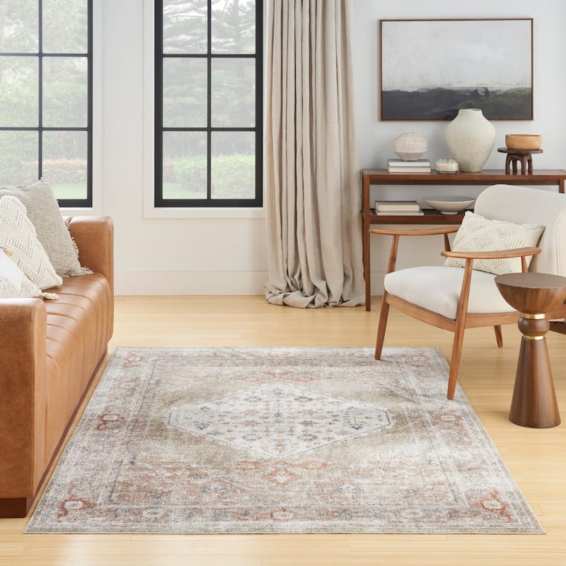 Nourison Astra Machine Washable Distressed Area Rug