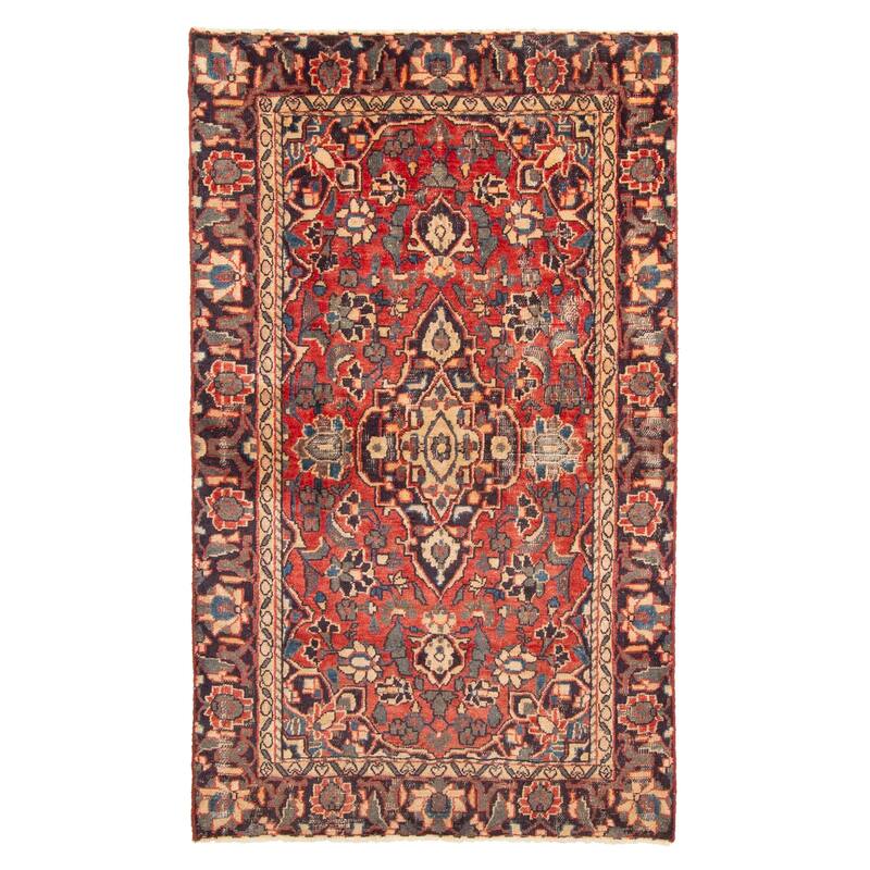 ECARPETGALLERY Hand-knotted Anatolian Red Wool Rug - 3'7 x 6'1
