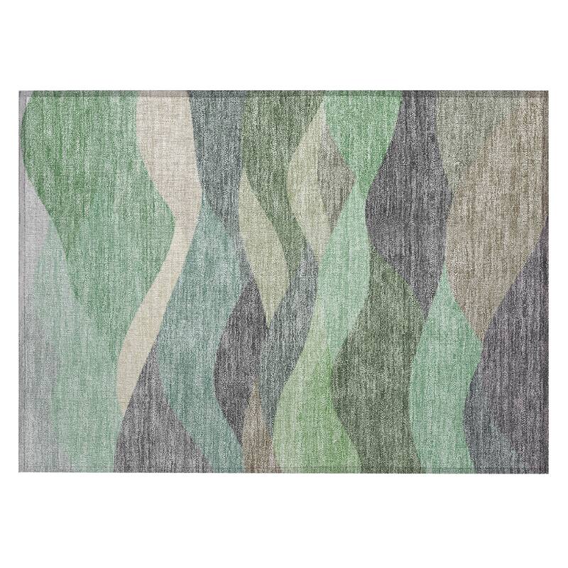 Machine Washable Indoor/ Outdoor Modern Horizon Chantille Rug