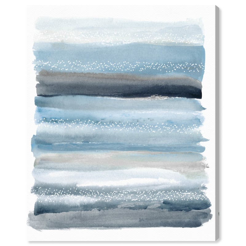 Wynwood Studio Abstract Muted Blue Sunset Blue and Modern & Contemporary Wall Art Canvas Print