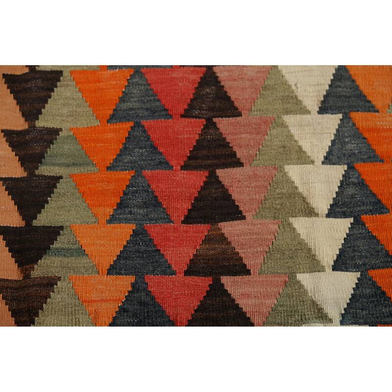 Kilim Qashqai Persian Vintage Rug Hand-Woven Tribal Wool Carpet - 3'10"x 6'8"