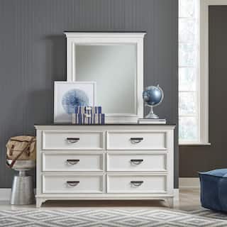Allyson Park Wire-brushed White and Charcoal Dresser & Mirror