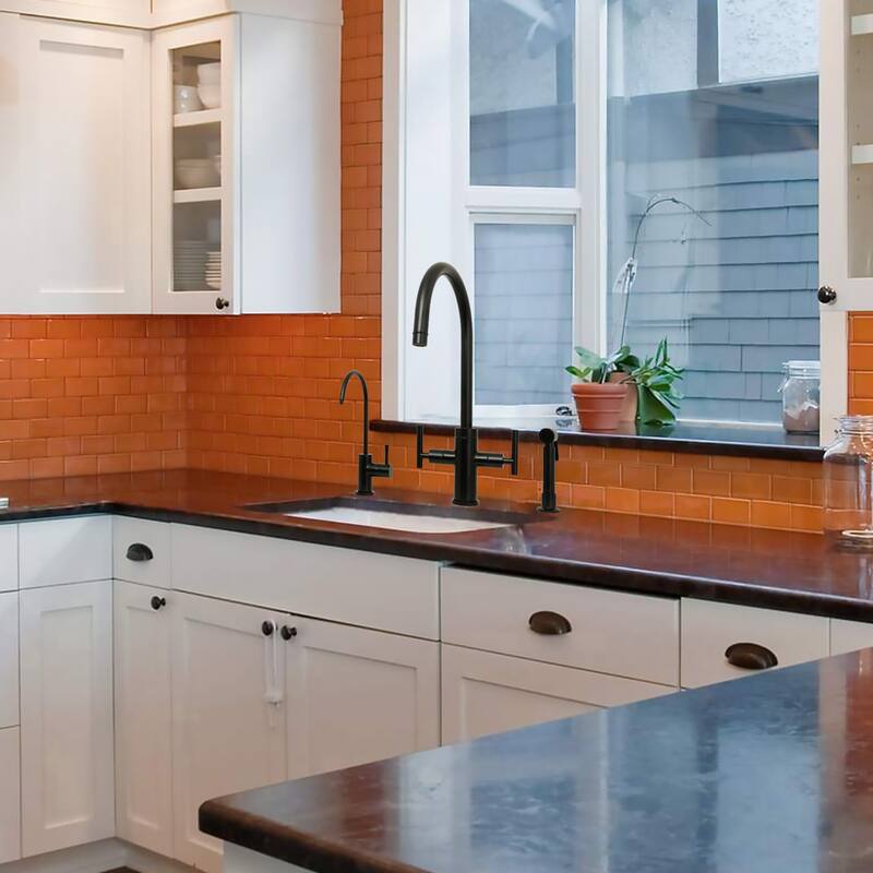 Two-Handles Kitchen Faucet with Side Spray