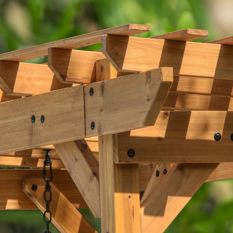 Backyard Discovery Callahan 8'x5' Cedar Wood Patio Pergola Swing - 8'2" x 5'5"