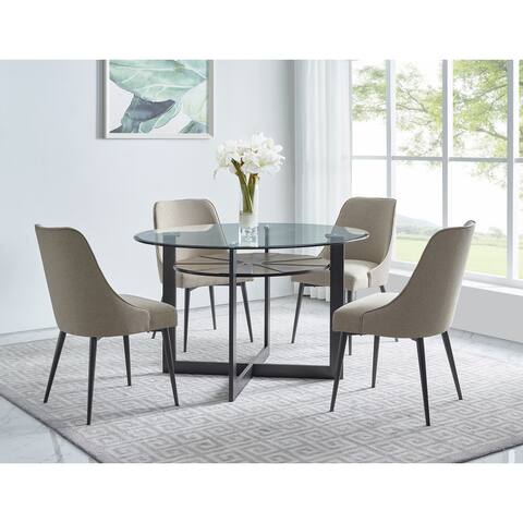 Orrick 48-Inch Round Glass Top Dining Set by Greyson Living