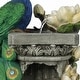 preview thumbnail 15 of 17, Resin Blue and Green Peacock Outdoor Fountain with LED Light - 31.69" H