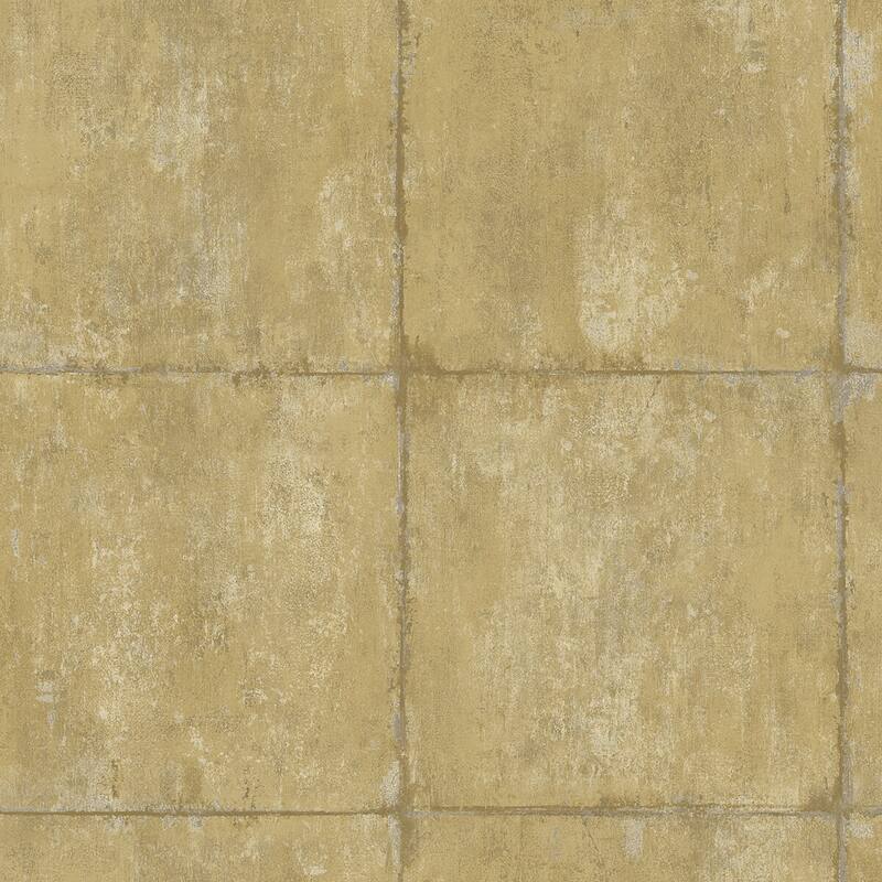 Seabrook Designs Koi Great Wall Blocks Unpasted Wallpaper - 27 in. W x 27 ft. L - Metallic Gold and Silver