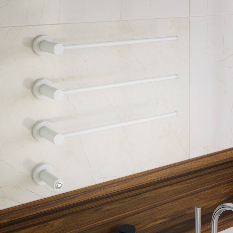 Claire 3-Bar Electric Towel Warmer In Matte White - 19.69" x 40.94" x 4.45"