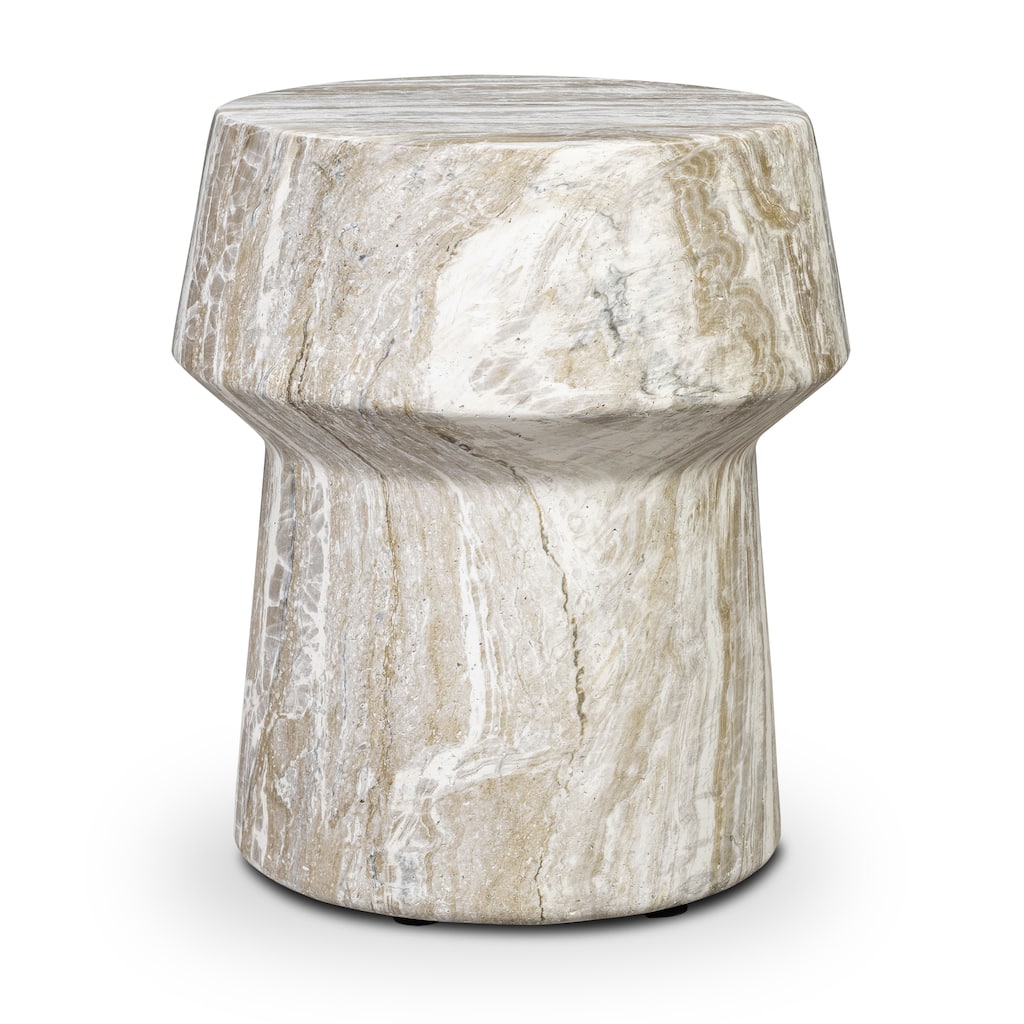 Zyra Concrete Side Table with Stone Texture Finish