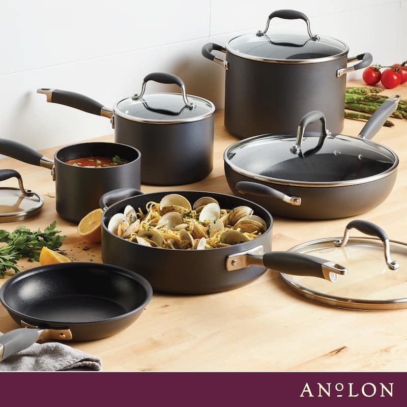 Anolon Advanced Home Hard-Anodized Nonstick Cookware Set, 11-Piece
