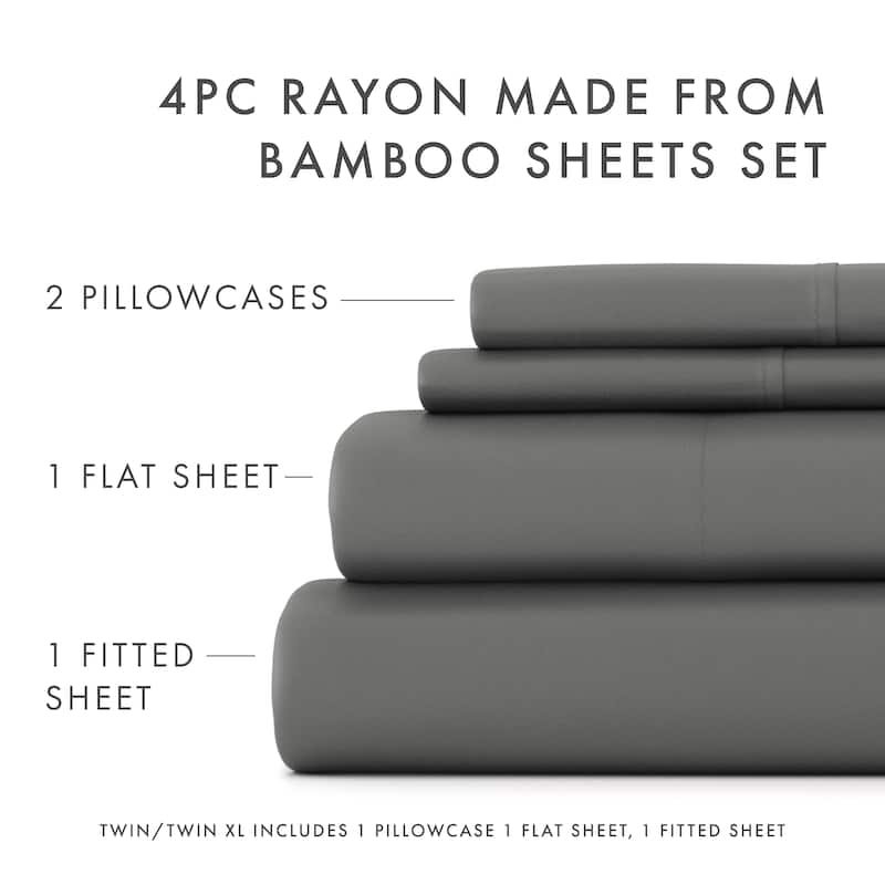 Simply Soft Premium Rayon from Bamboo 4-piece Luxury Bed Sheet Set