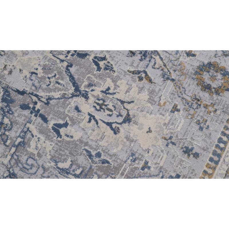 Vintage Zinnia Light Grey Blue Rug