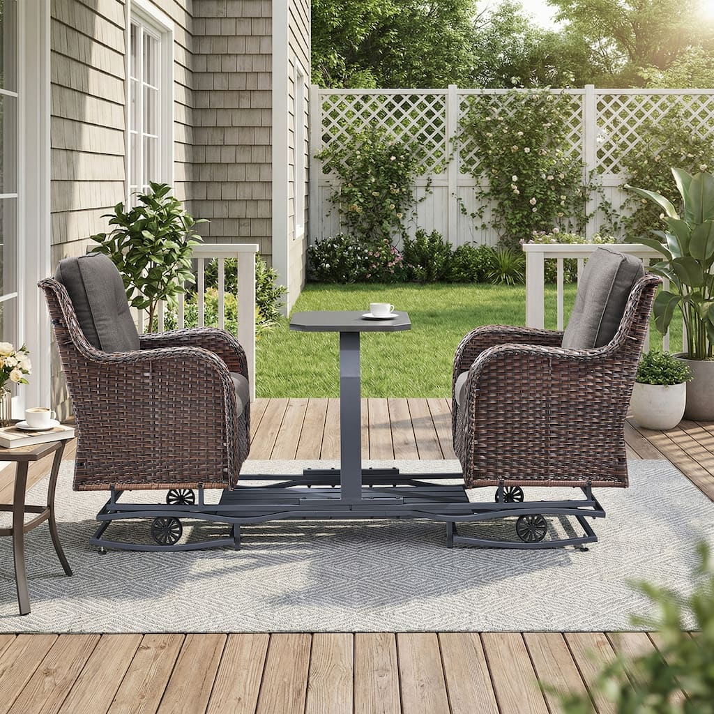 Pocassy Outdoor 2 Person Patio Swing Glider Chair