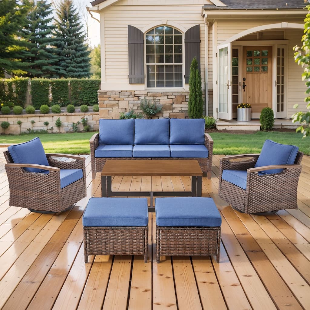 Pocassy Patio Sofa PE Wicker Set