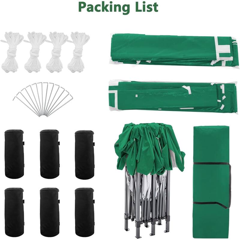 10 x 20 Pop Up Canopy Tent with 6 Sidewalls, Portable Party Canopy with 6 Weight Bag