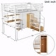 preview thumbnail 28 of 30, Full Size Metal Loft Bed with Wardrobe, Desk, Storage Shelves