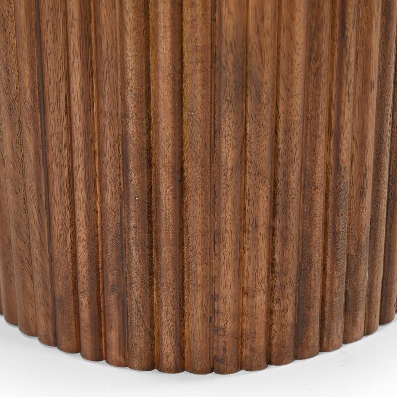 Mid-Century Modern Solid Wood & Marble Console Table