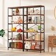 6 Tier Industrial Bookshelf, Display Shelves, Rustic Bookcase Standing ...