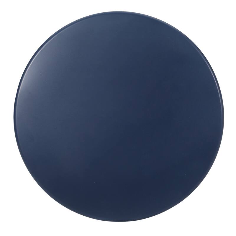 Nian Side Table, Round Top, Hourglass, Outdoor Navy Blue Iron, 18 Inch